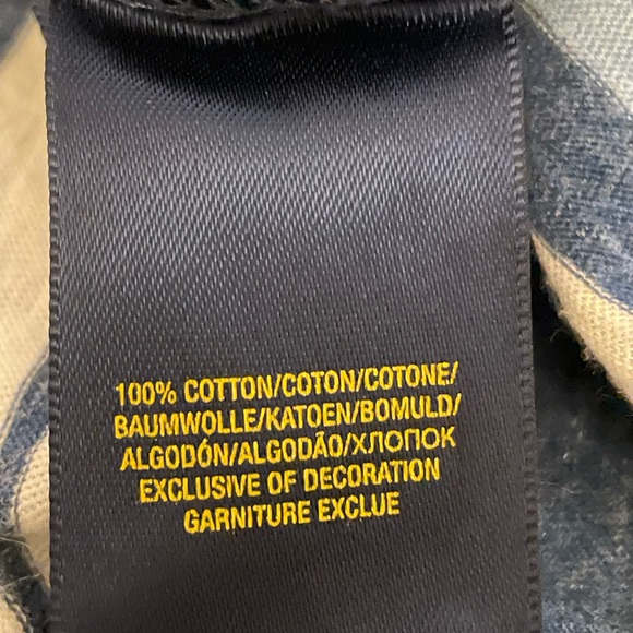 Polo Boy’s Blue and White Striped Short Sleeve Shirt| Size: 6 - Picture 3 of 4